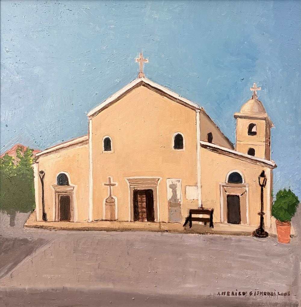 Chiesa del Cilento, olio su tela, 50×50 cm, 2005