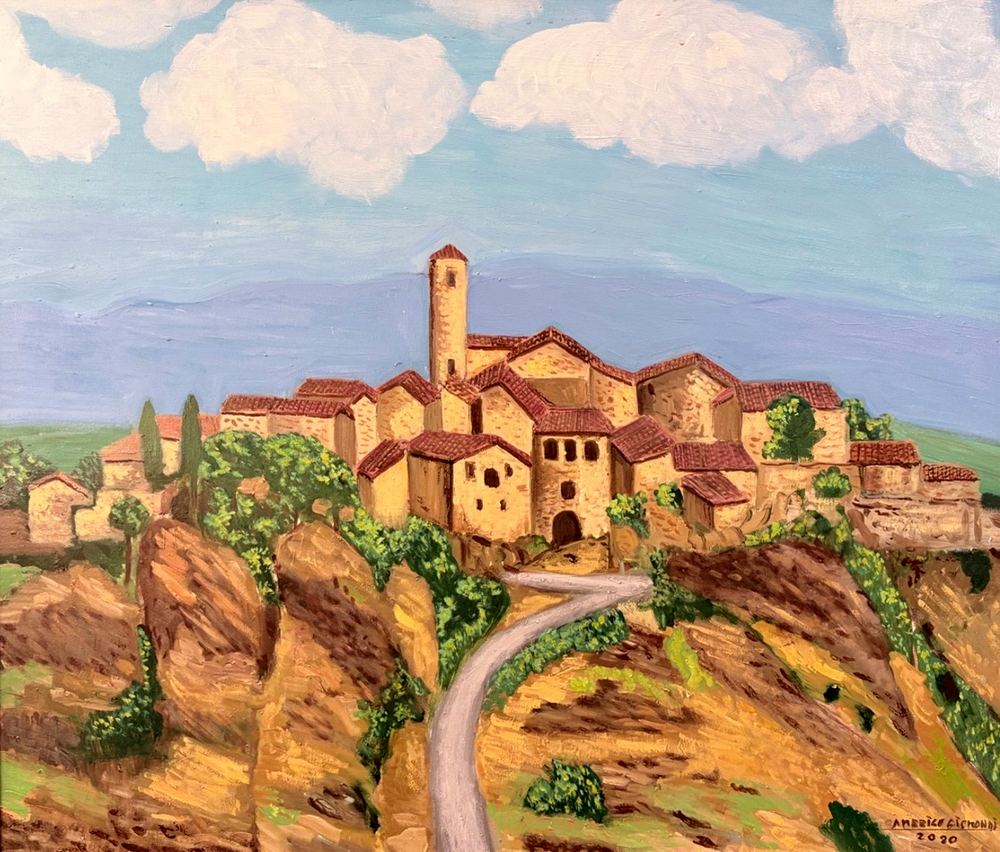 Civita di Bagnoregio, olio su tela, 60×70 cm, 2020