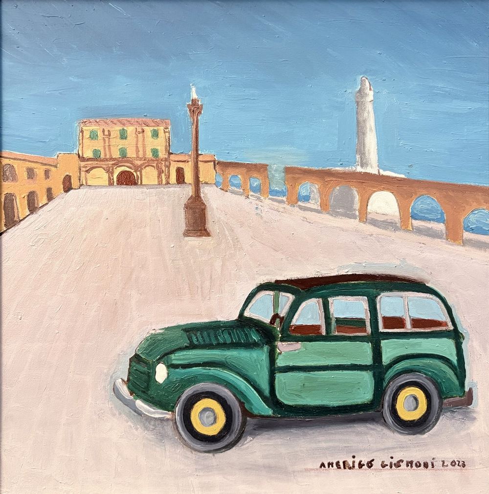 Giardinetta verde, olio su tela, 40×40 cm, 2023