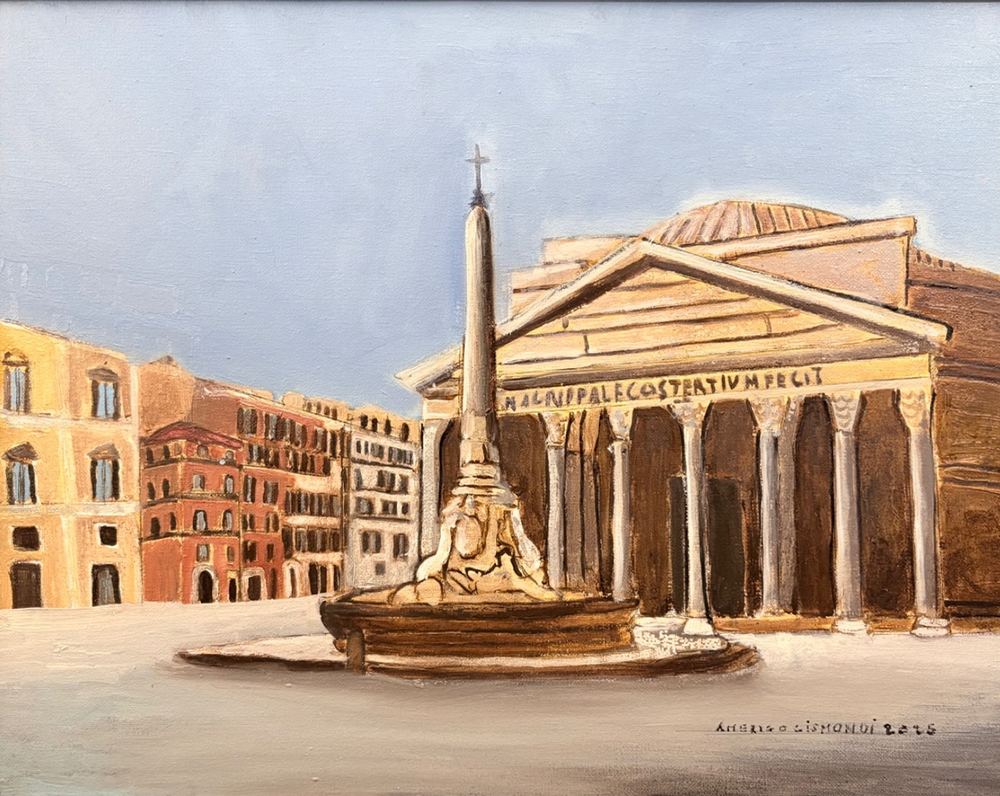 Il Pantheon, olio su tela, 40×50 cm, 2025