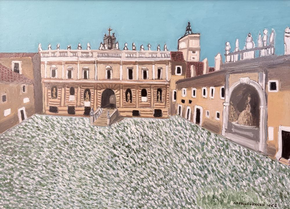 La certosa di Padula, olio su tela, 50×70 cm, 2025