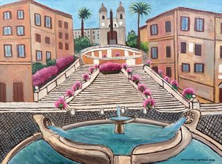 Piazza di Spagna, olio su tela, 60×80 cm, 2019