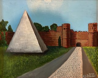 Piramide Cestia, olio su tela, 40×50 cm, 2026