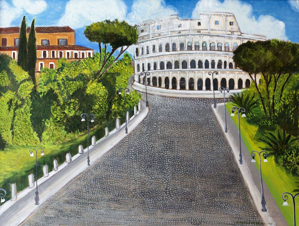 Roma - il Colosseo, olio su tela, 60×80 cm, 2017