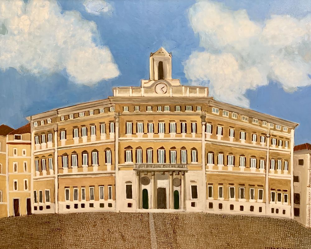 Roma - Montecitorio, olio su tela, 80×100 cm, 2012