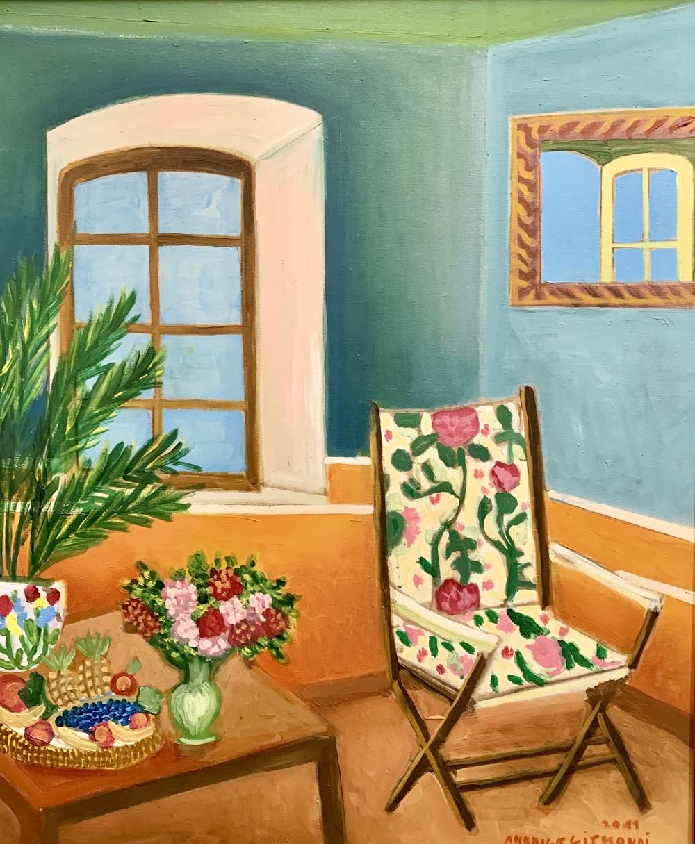 Sedia fiorita, olio su tela, 60×50 cm, 2011