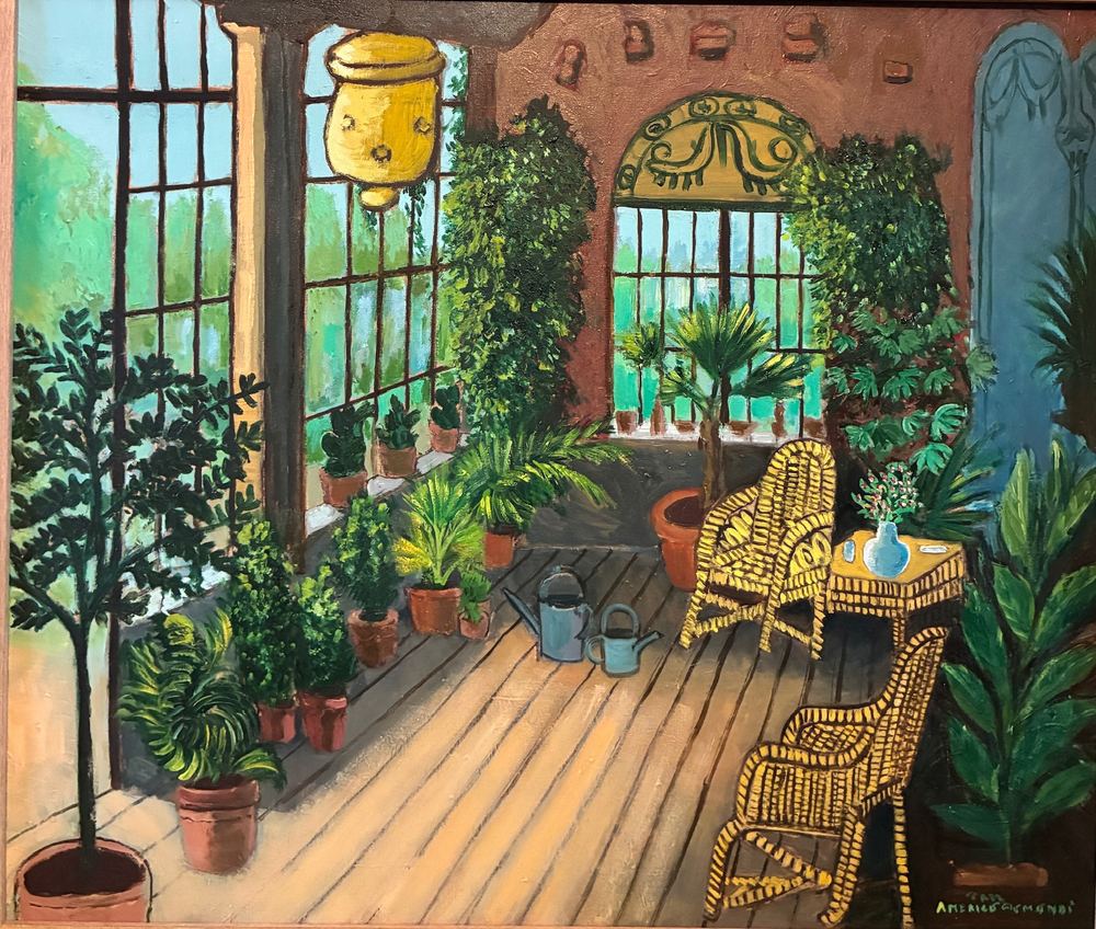 Una veranda, olio su tela, 60×70 cm, 2022